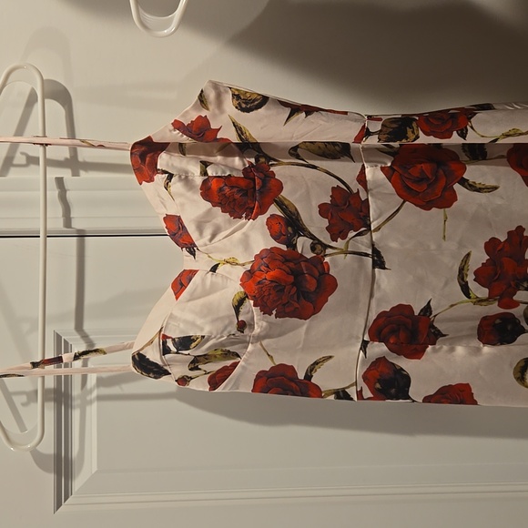 Retro Stage Dresses & Skirts - Retro Stage Women's M White Floral Rose Print Suspender Pencil Dress